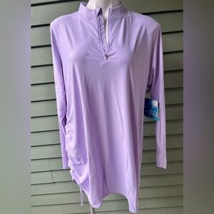 Coolibar Biscayne Ruched Lavender Swim Top